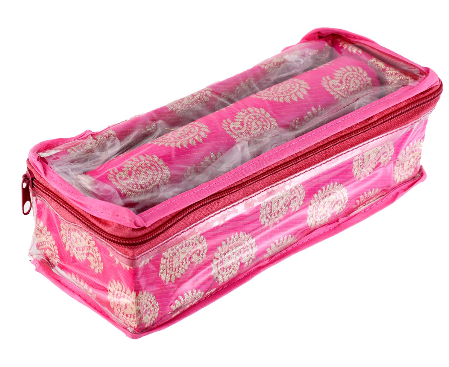Pink Brocade Bangle Box - Organize Your Jewelry -3