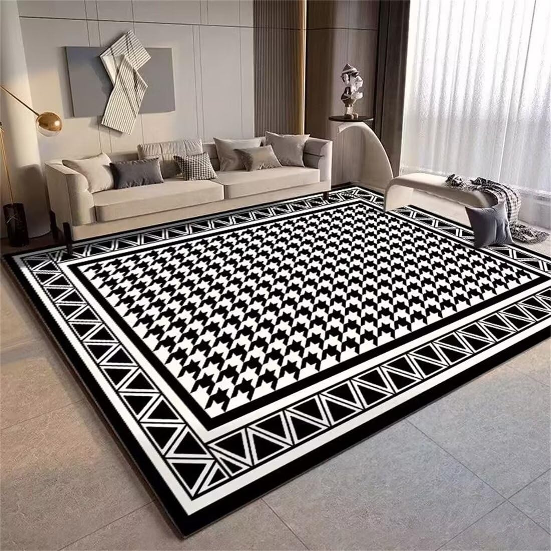 Tapis de jeu enfant rectangulaire à carreaux, carpette de chambre 80x160cm