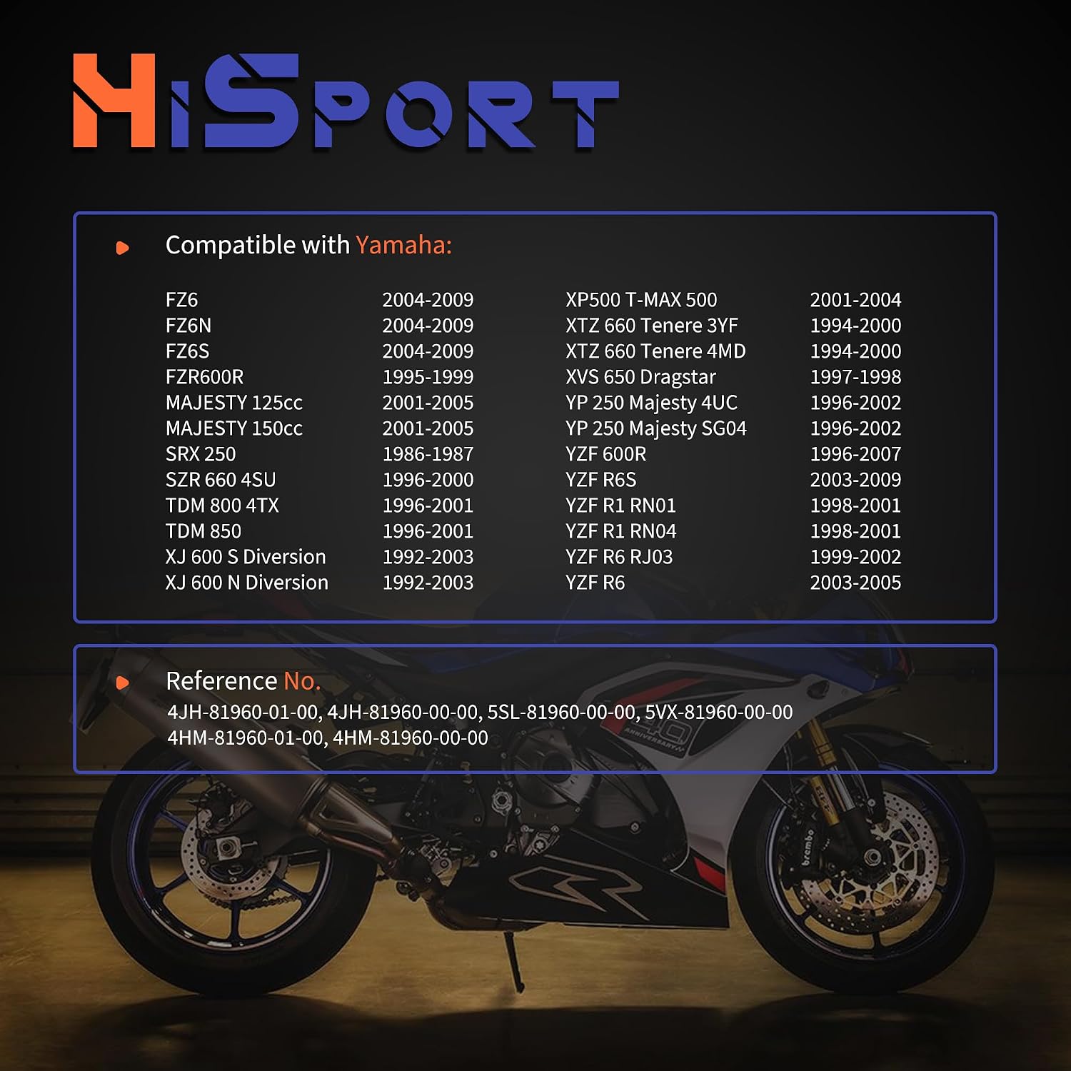 HiSport Voltage Regulator Rectifier - Compatible with Yamaha FZ6 FZ6N FZ6S FZR600R MAJESTY SRX 250 SZR 660 4SU TDM 800 4TX TDM 850, Replaces 4JH-81960-01-00