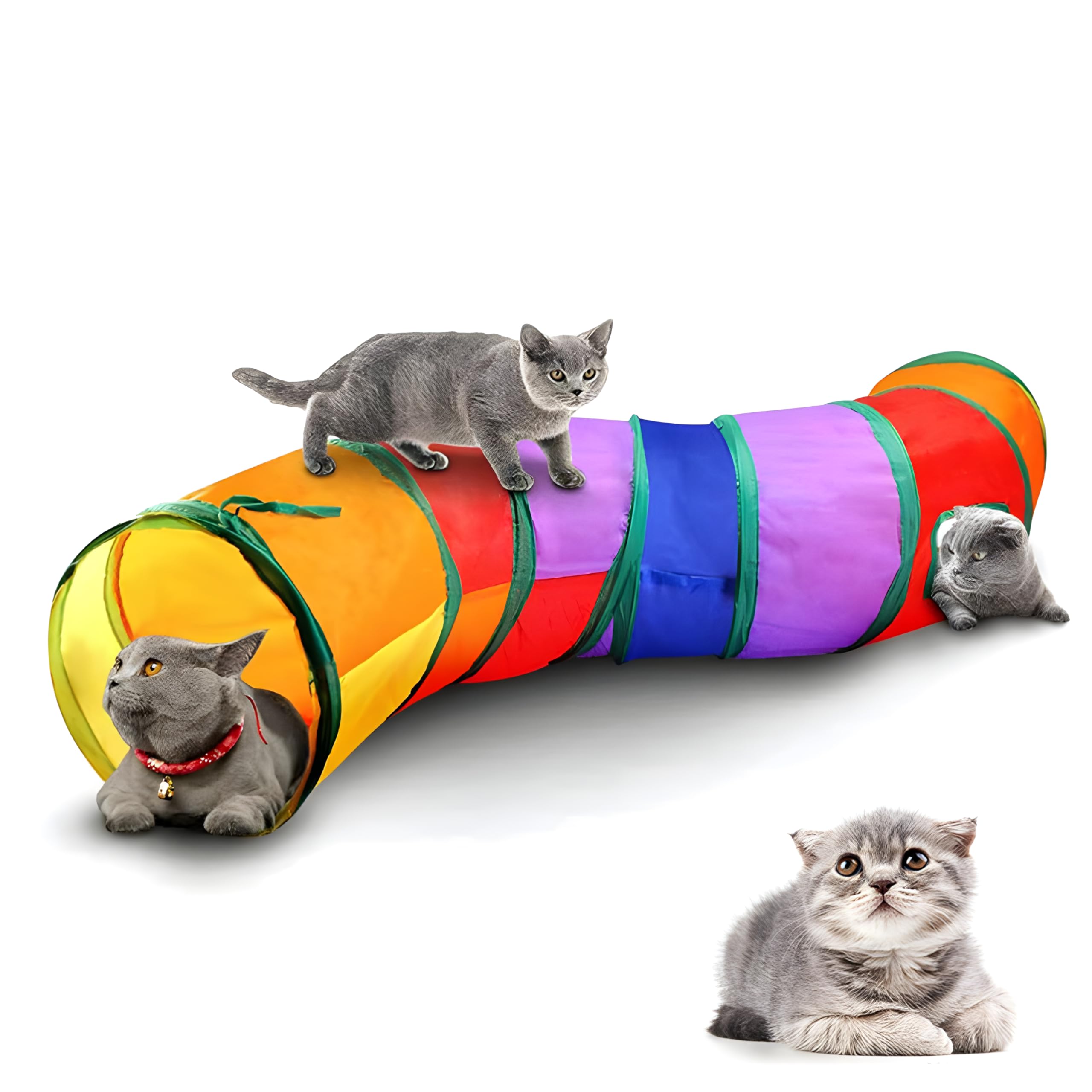 Frisco Rainbow Crinkle Collapsible Cat Tunnel