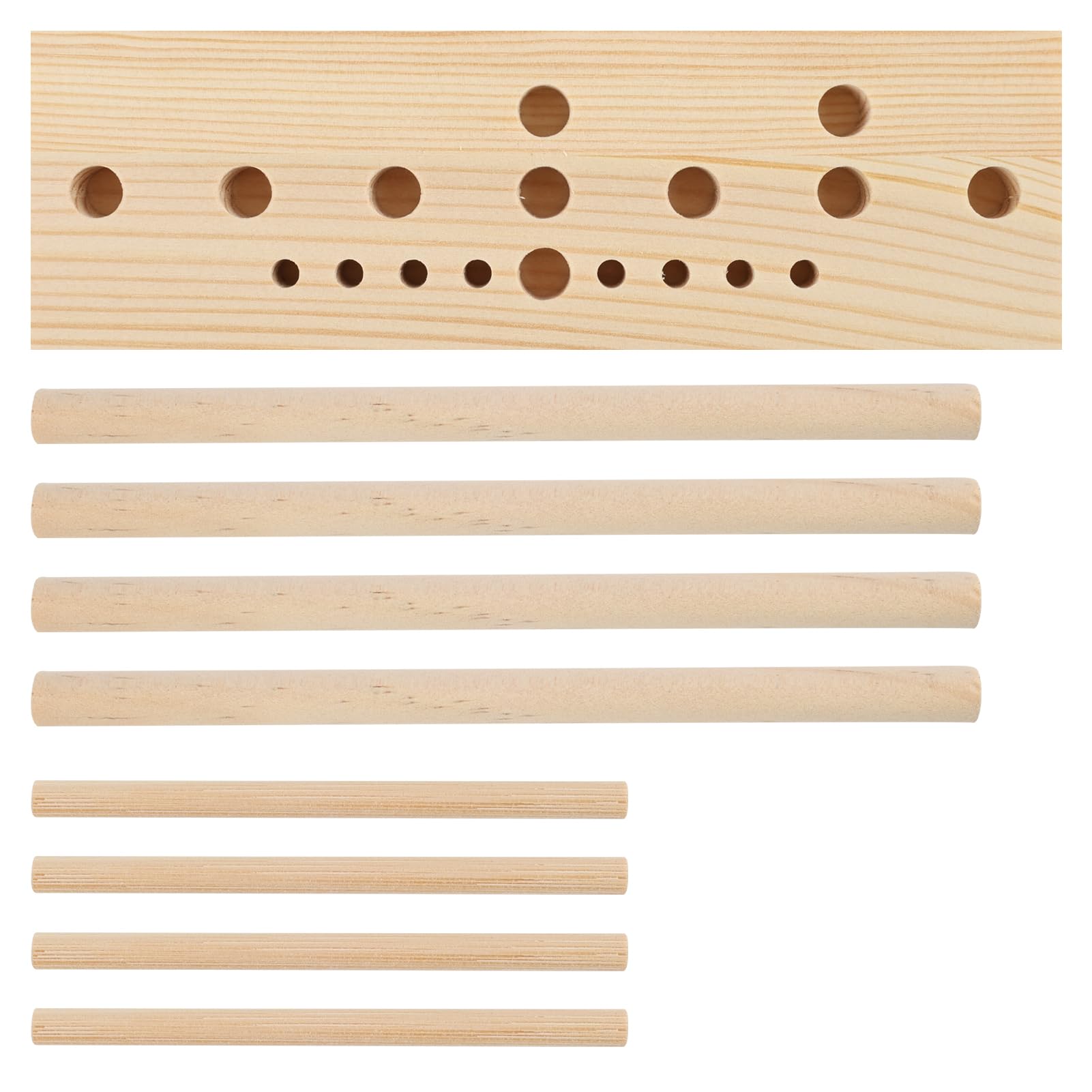 Bow Maker, Wooden BowMaker Tool for Ribbon Craft, Adjustable Multi Size DIY Bow Making Kit with Beech Wood Board and Sticks for Gift Wrapping, Wreath Making, Party Decorations and DIY Craft Projects
