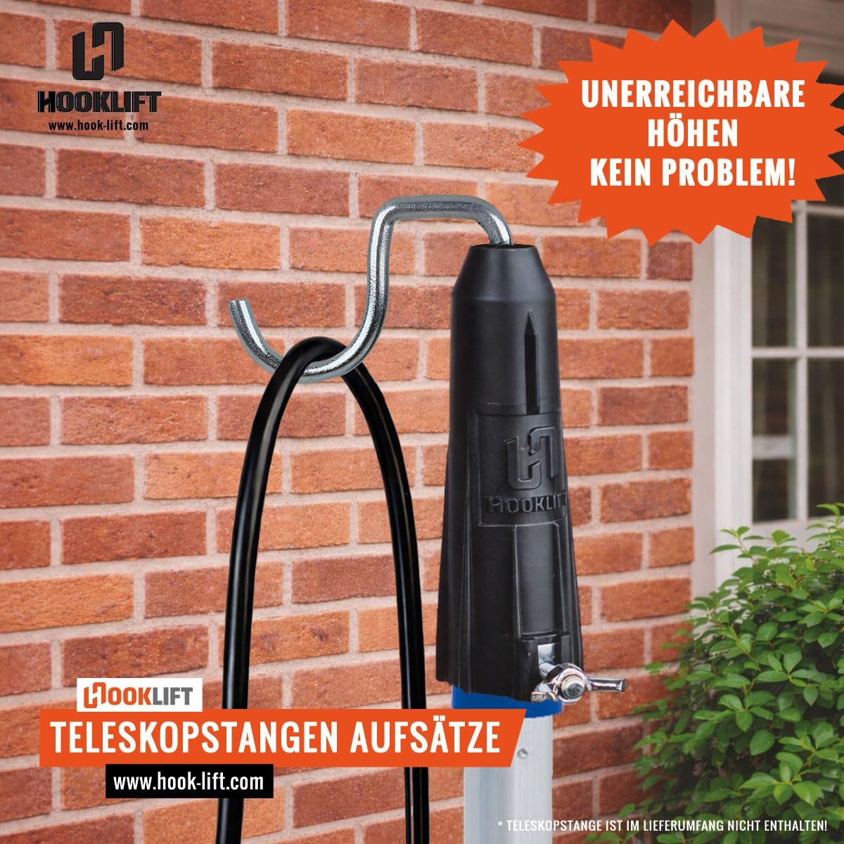 Teleskopstangenaufsatz Kabel-Mover Aufsatz universell – Kabelhalter zum Einhaken, Anheben und Positionieren von Kabeln, Lichterketten & Leitungen für Haushalt, Garten & Montage.