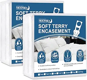 Zippered Mattress Protector 2 Pack with Ultra Soft Terry Surface, 6-Side Waterproof Mattress Encasement, Durable Zipper, Noiseless, for Standard Full Size (11-14 Inch) Mattress 54'' X 75''