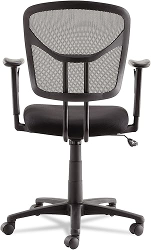 Miniatura 7 de OIF MT4818 Silla de trabajo de malla giratoria/inclinable, brazos de barra en T ajustables en altura, negro/cromo