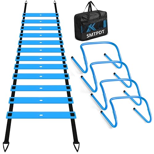 Agility Ladder,Soccer Training Equipment Set,20ft Speed Ladder,4 Agility Hurdles,Football Basketball