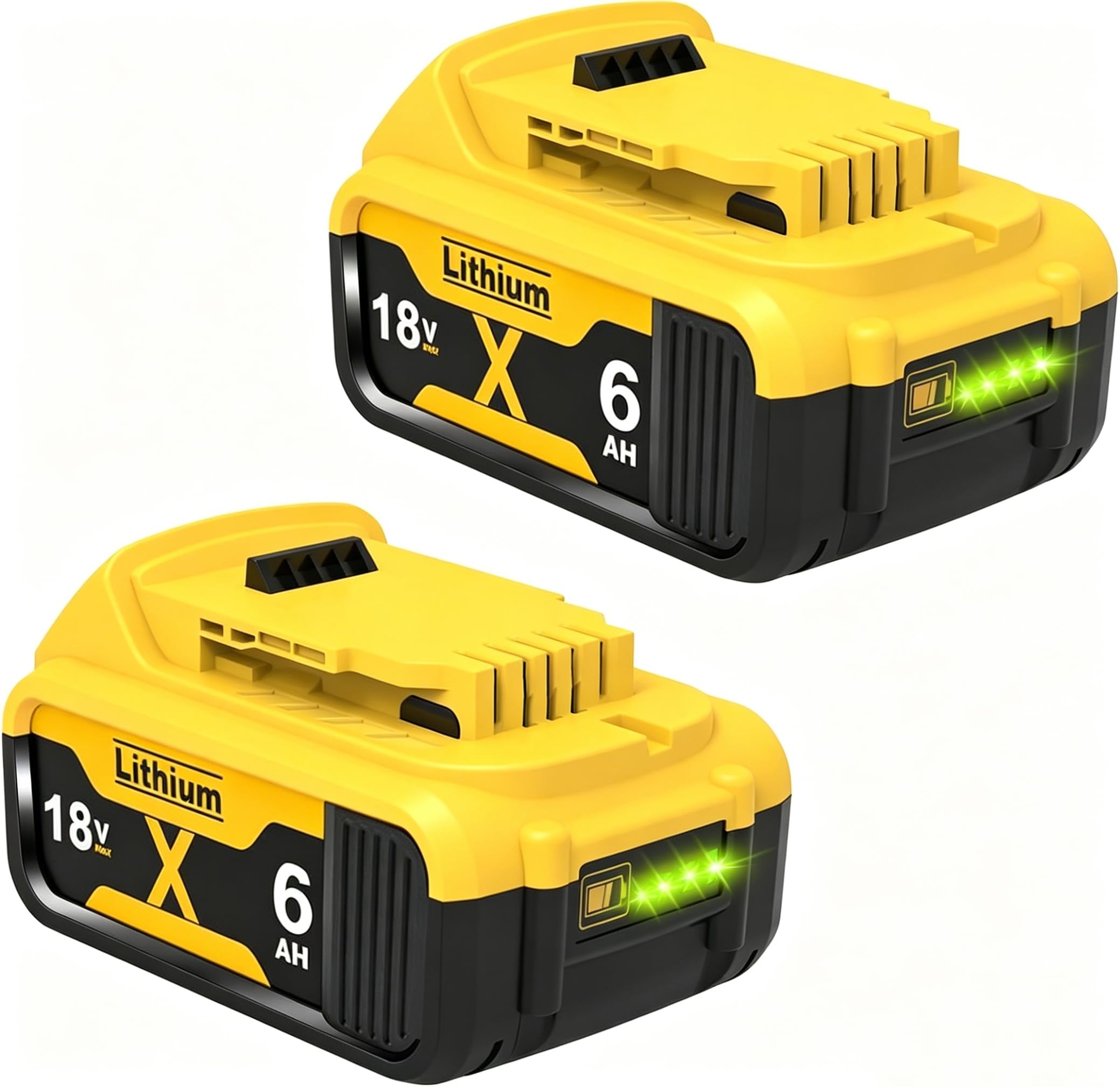 2X18V 6.0Ah DCB182 Replacement Battery for Dewalt 18V Battery XR DCB182 DCB184 DCB200 DCB184 DCB101 DCB107 DCB112 DCB105 DCB115 DCB203