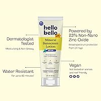 Vista 5 de Hello Bello Baby Mineral SPF 50 Loción de protección solar con amplio espectro UVA + UVB, resistente al agua y protección solar amigable