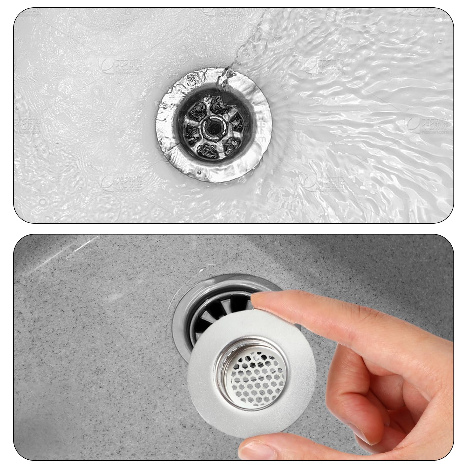 Bathroom Sink Strainer - 3 Pack Stainless Steel -3
