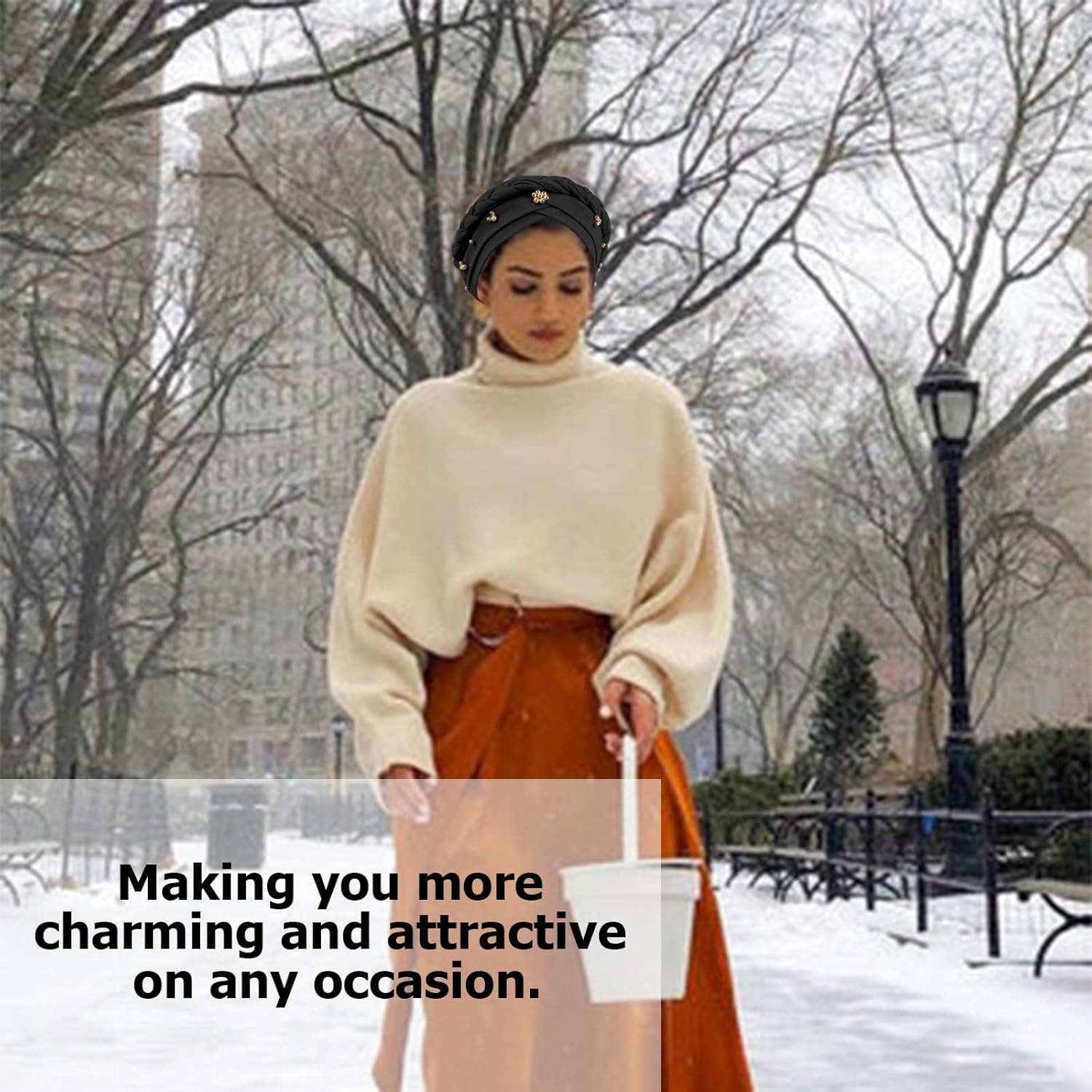 African Women Turban Caps Pre-Tied Twisted Turbans Head Scarf for Women Hair Wraps Cover Beanie Cancer Chemo Headwear - Image 3