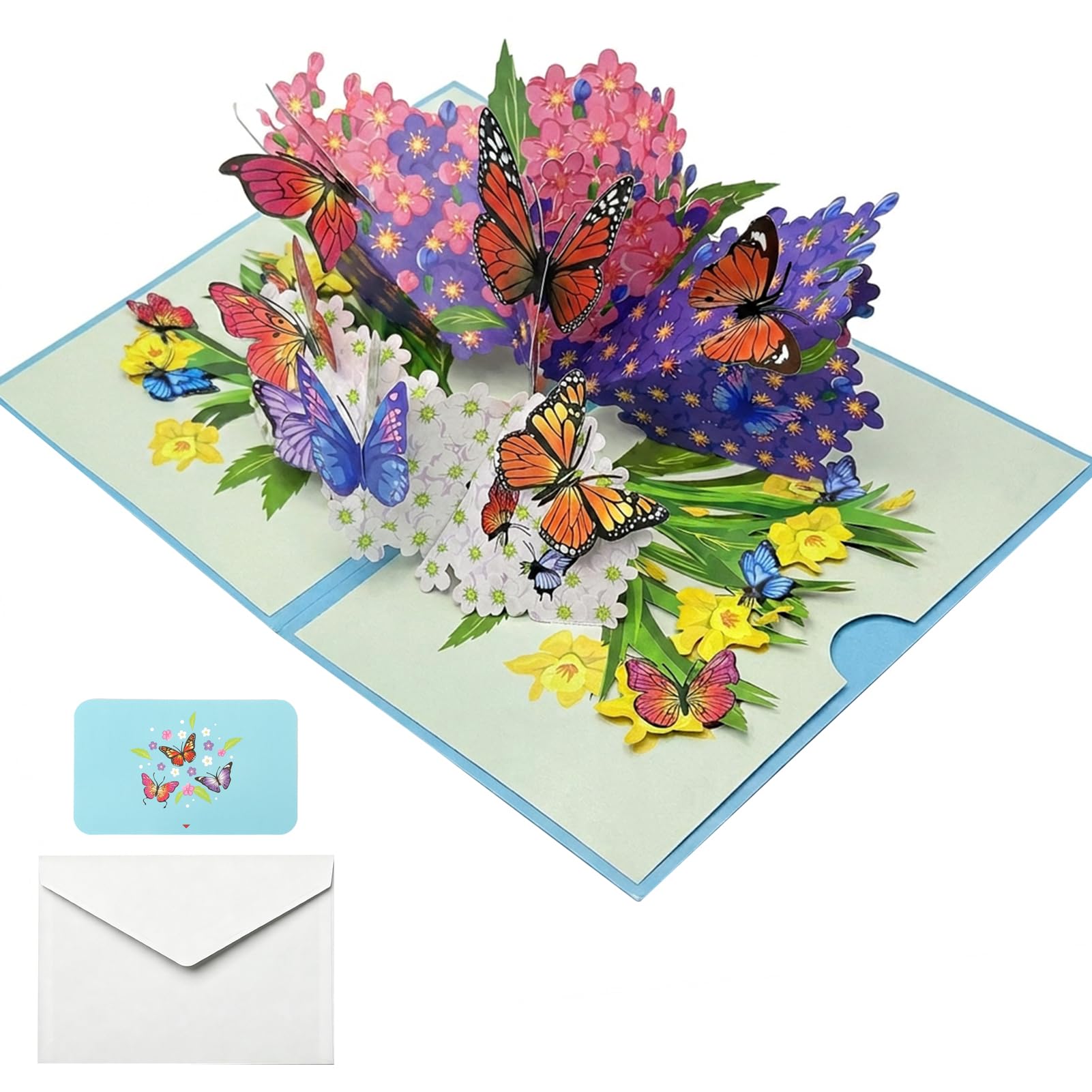 GCNWW Butterflies 3D Pop Up Birthday Card for Women, Greeting Card for for All Occasion Happy Birthday Cards with Envelope Blank Cards for Daughter Wife and Sister Mum Gift Decoration