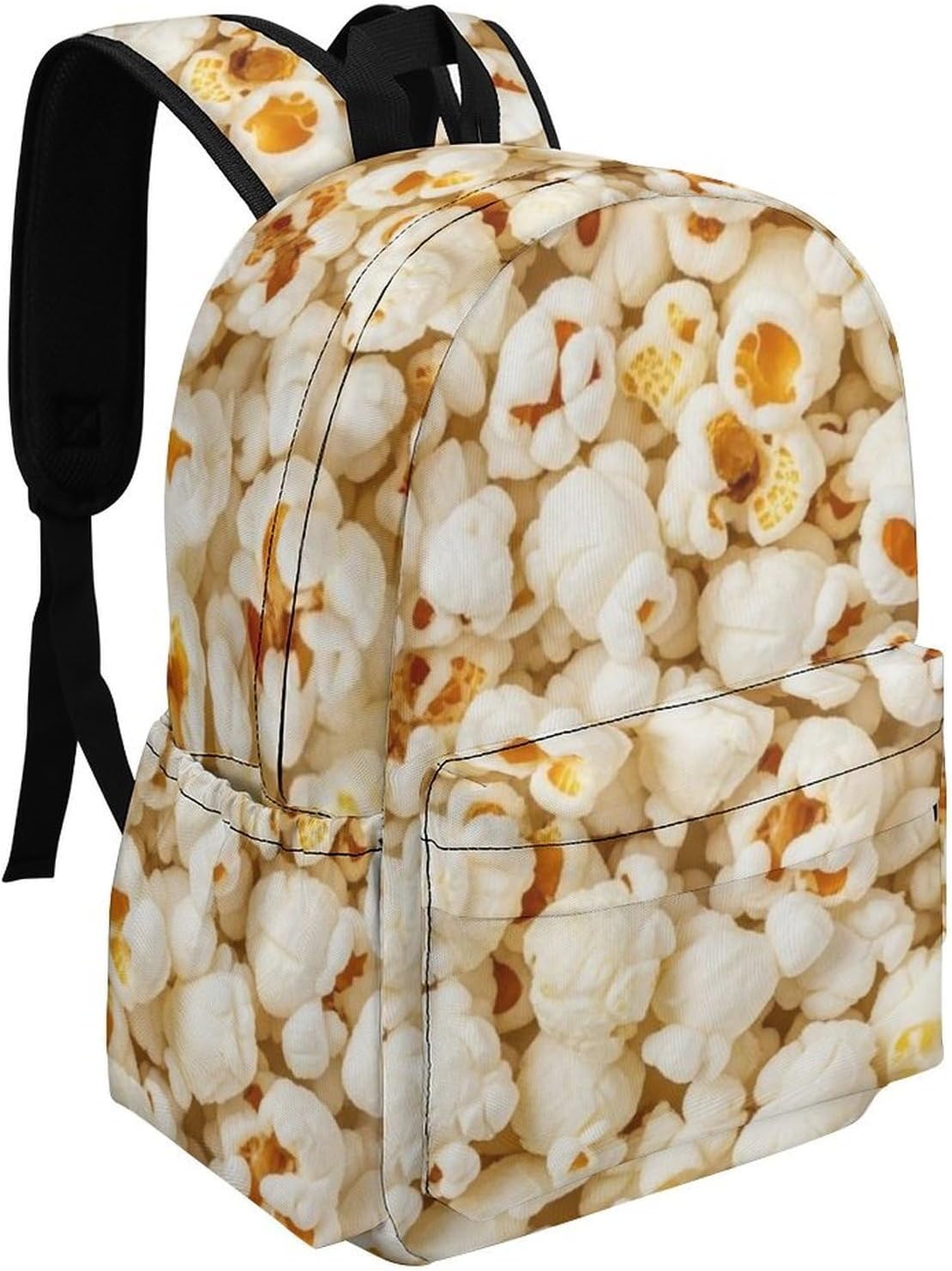 SWEET TANG Nurse Teacher Travel Backpack for Women Popcorn Fun Novelty Food, Cute Water Resistant Laptop Daypack with Tumbler Holder for Work and Commute