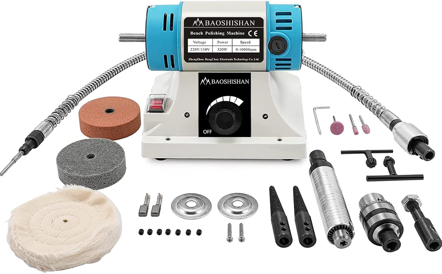 BAOSHISHAN Mini Bench Polisher Buffer Polishing Grinding Machine Multi