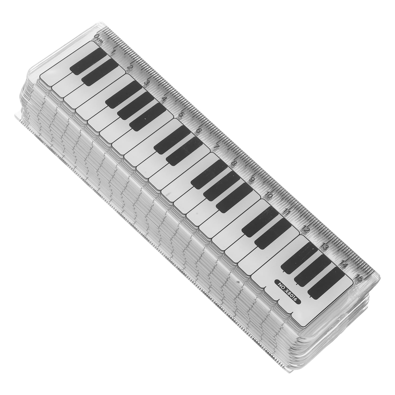 ELAYARD 15pcs Music-themed Ruler for Boys and Girls Plastic Straight Ruler Cute Keyboard Design Student for School Drawing and Math Projects
