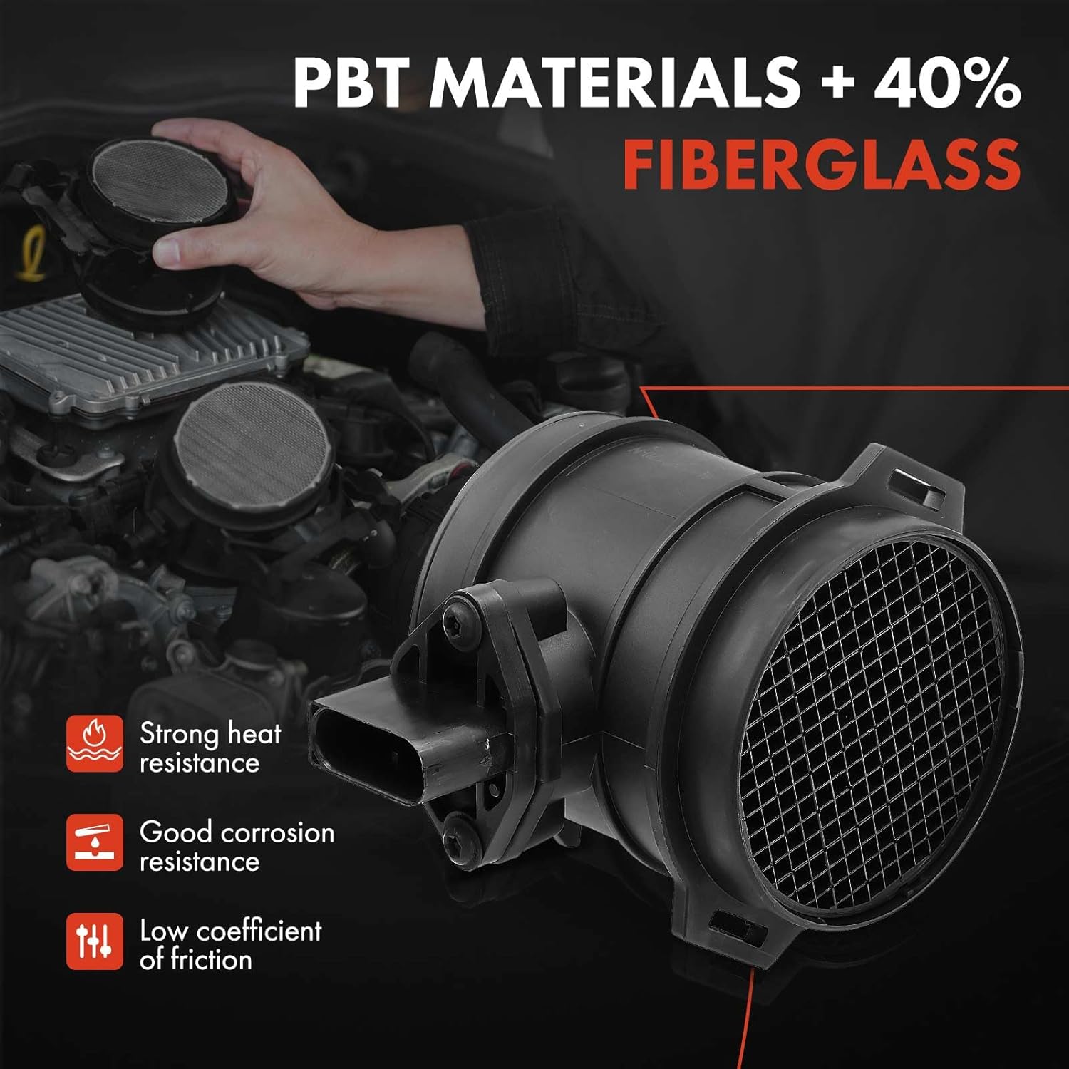 A-Premium Mass Air Flow Sensor Meter W/ 5-Pin [3.2 4.3 5.0 5.5 5.8L] Compatible with Mercedes-Benz C,CL,CLK,ML,S,SL,SLK Class [W202 W203 C215 W211 W463 W251 W220 R171], fits E320, S500 & More