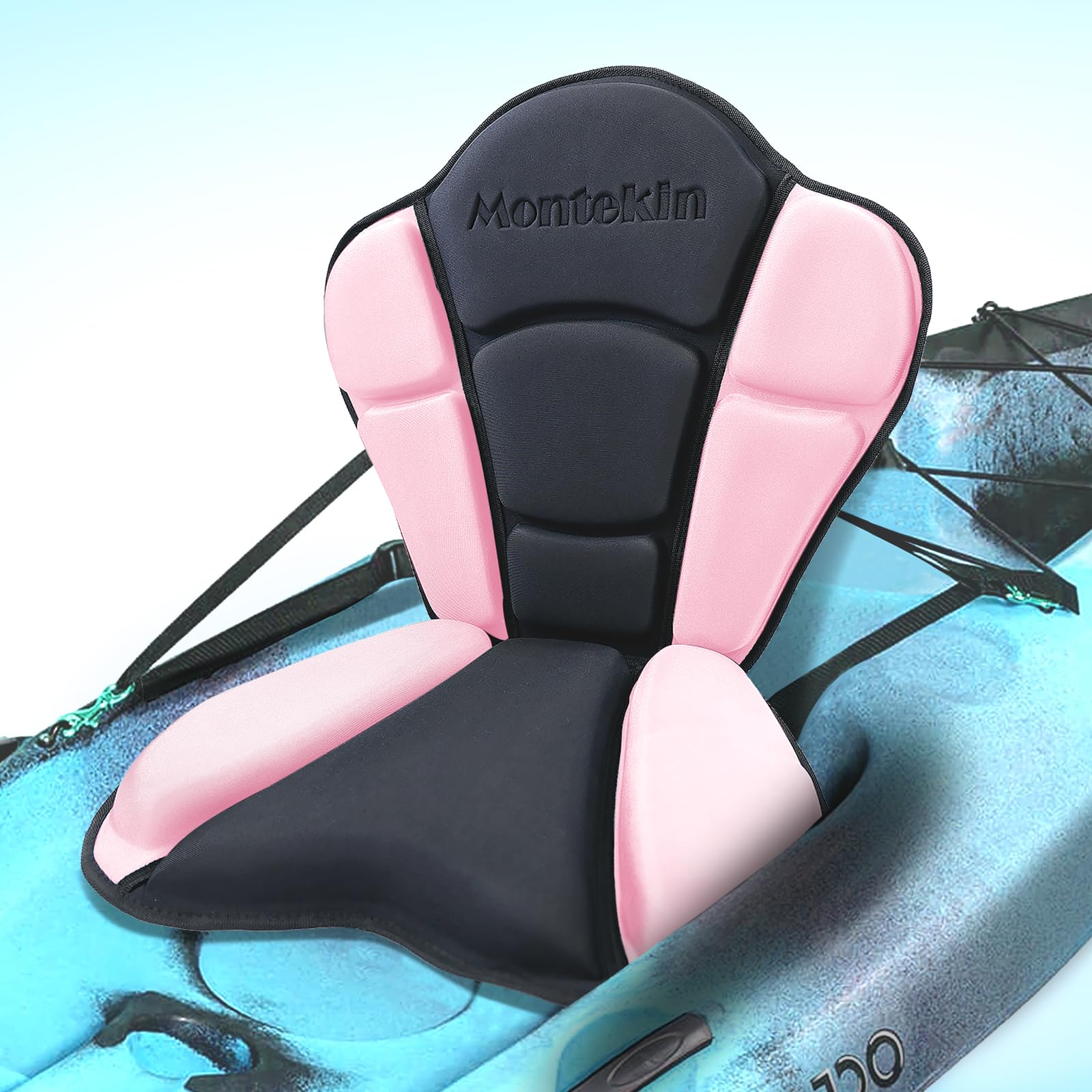 Montekin Thickened Kayak Seat with Back Support, Sit On Top Cushioned Canoe Backrest Molded Foam Seat for SUP Paddle Board Fishing Boat Long Trip