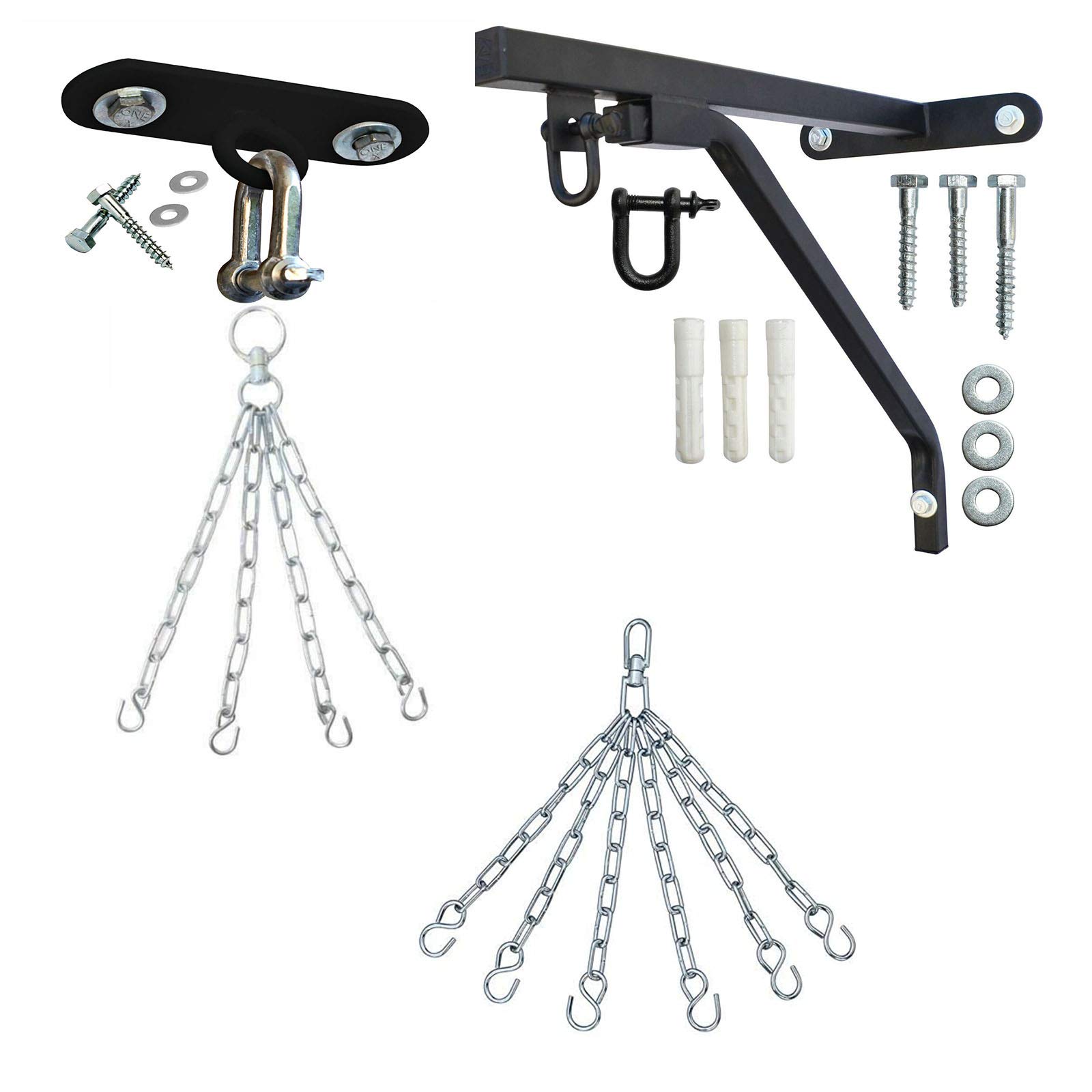 Maxx Heavy Wall Bracket Ceiling Hook Hanging Bags Chain Solid Duty 4stand 6strand Chains Single or Set (Wall Bracket Only)