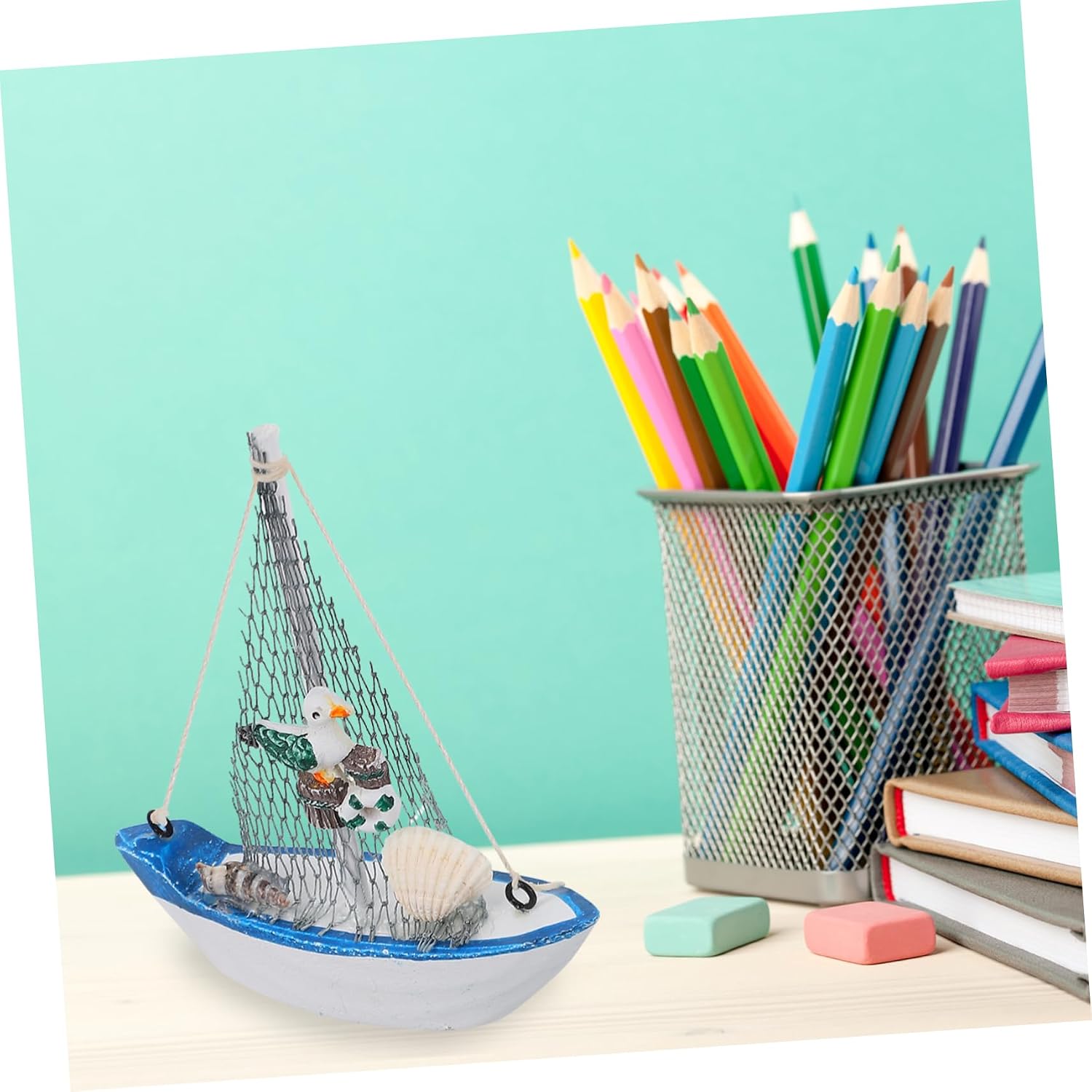 Gadpiparty 2pcs Nautical Sailing Boat Decor Sailboat Ornament Wooden Sailboat Model Toy