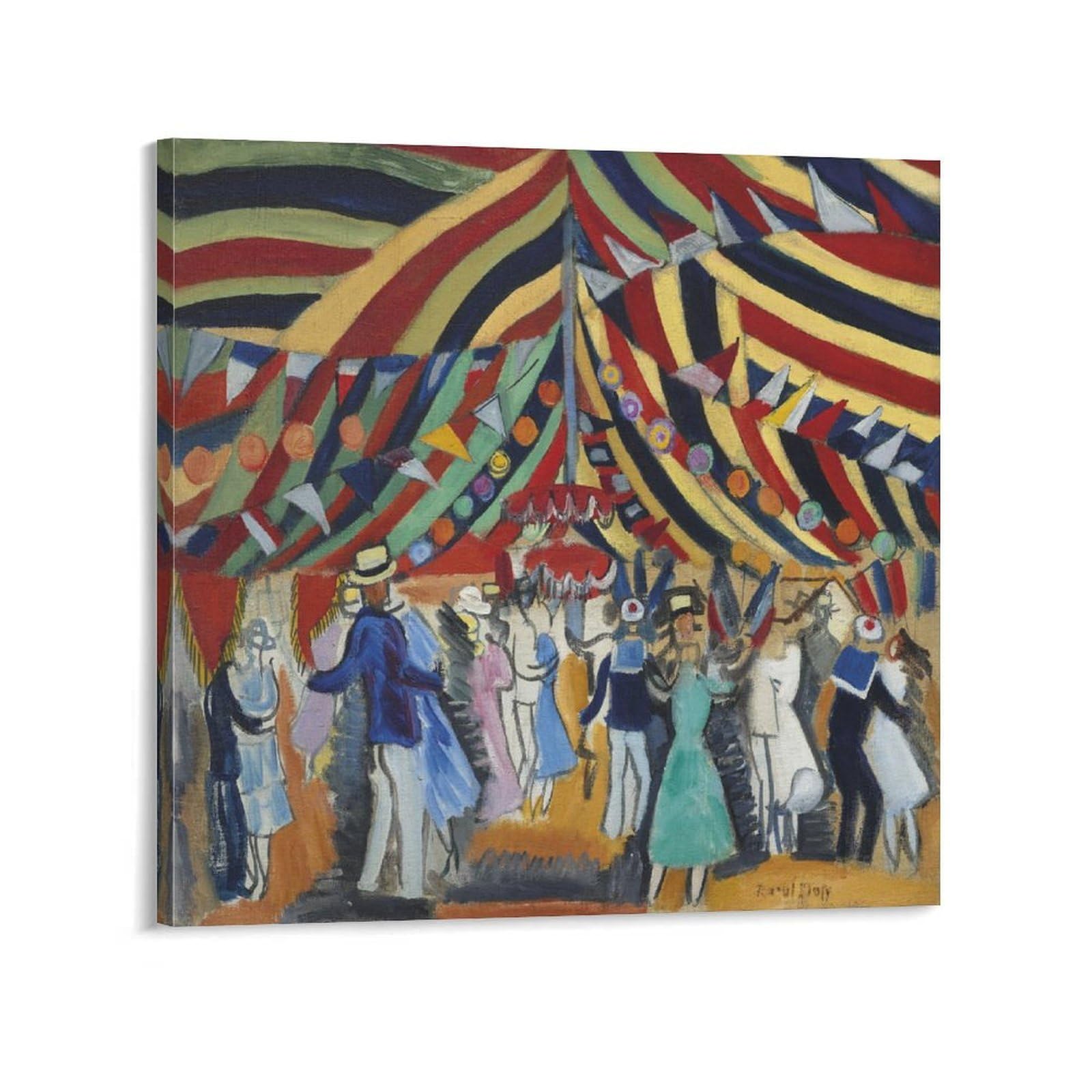 KLAGCBDF Raoul Dufy Le Bal Poster Painting Canvas Wall Art Living Room Posters Painting 24x24inch(60x60cm)