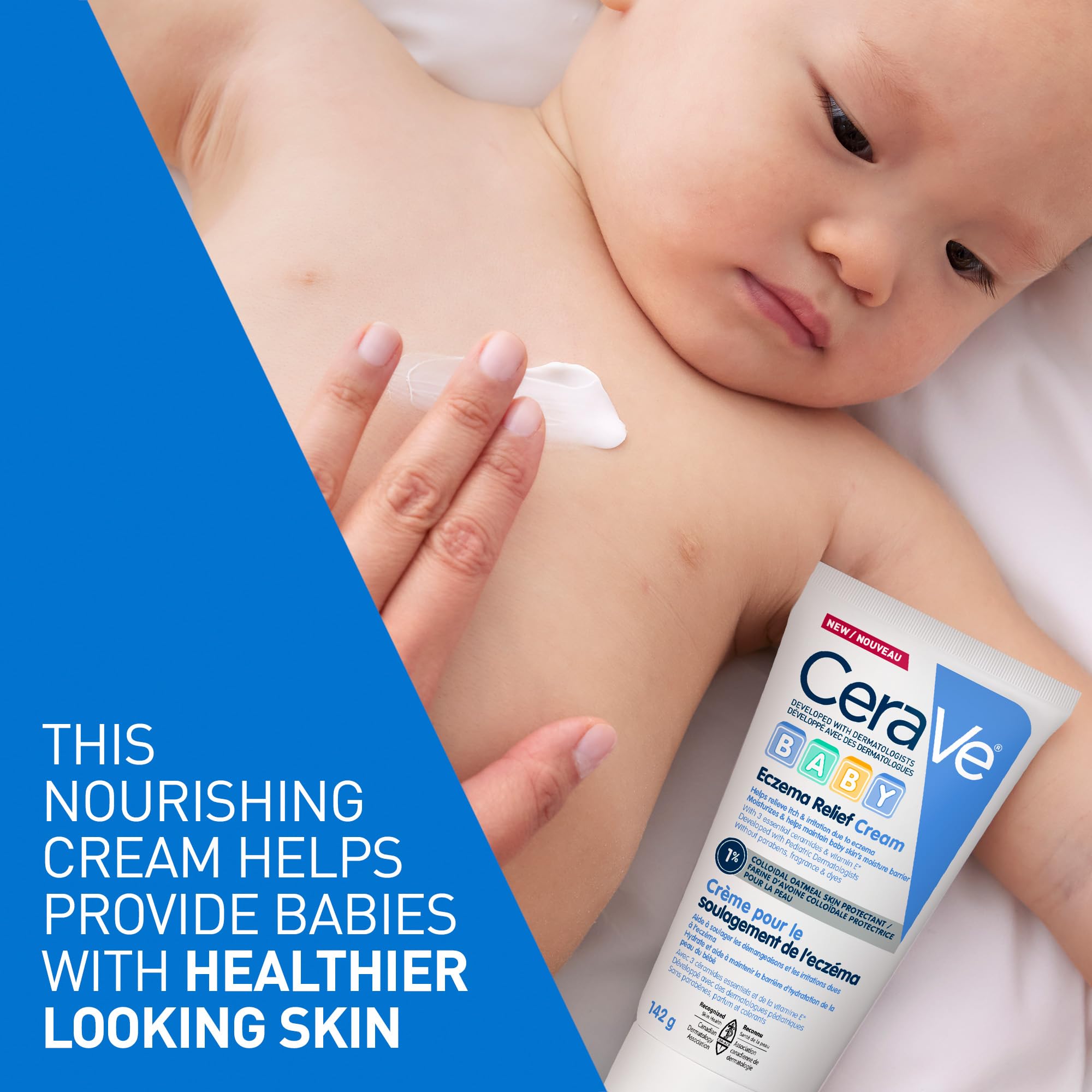 CeraVe Baby Eczema Relief Cream, Soothing Moisturizer for Eczema Prone Skin with 1% Colloidal Oatmeal and Ceramides, Fragrance Free, Recommended by Dermatologists, 142g - 5