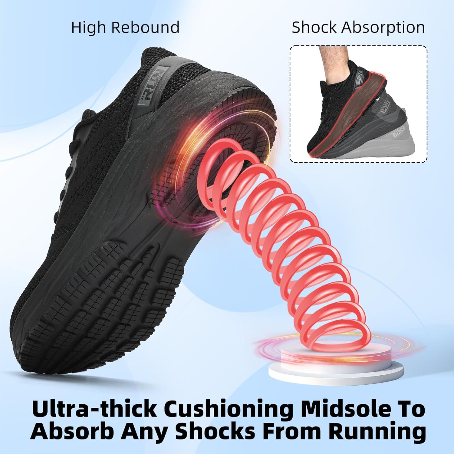 Slow Man Wide Toe Box Shoes for Men - Cushioned Road Running Shoe Non Slip Mens Walking Sneakers for Wide Feet Comfortable Athletic Gym Workout Sneaker - Image 4