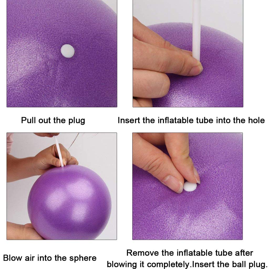 Pelota de yoga (25 cm, suave, antiestallido, para gimnasio), color morado