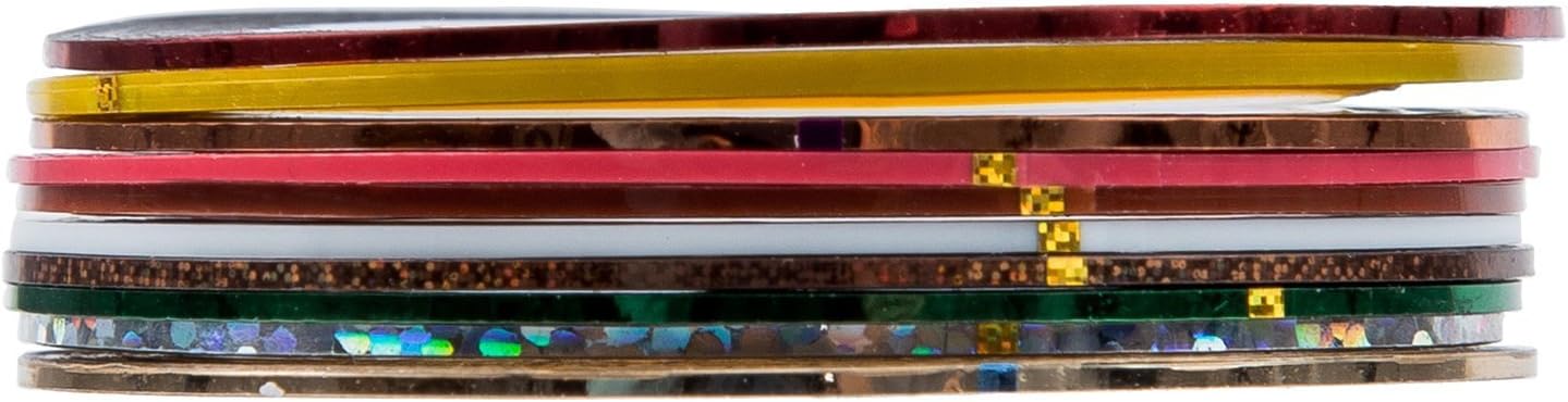 SODIAL(TM) SET of 10 Nail Tape Stripe Decoration Sticker Hologram