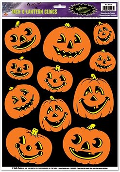 Jack-O-Lantern Clings Party Accessory 1 count 11/Sh