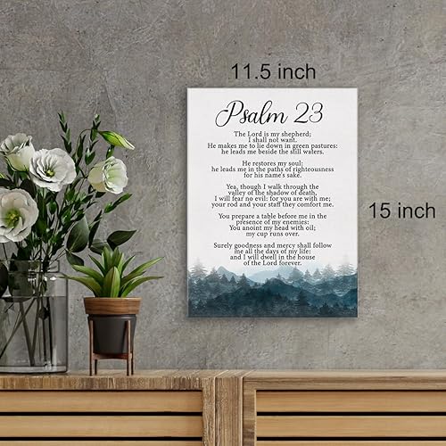 Miniatura 2 de Lienzo decorativo cristiano para pared, Salmo 23, el Señor es mi pastor, lienzo impreso con escritura positiva, pintura en lienzo para el hogar,