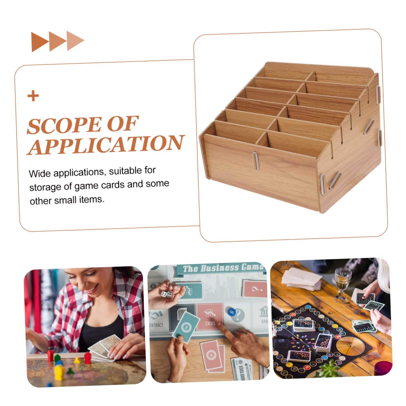 Caja de Cartas de Juego de Madera Diseño Multicuadrícula