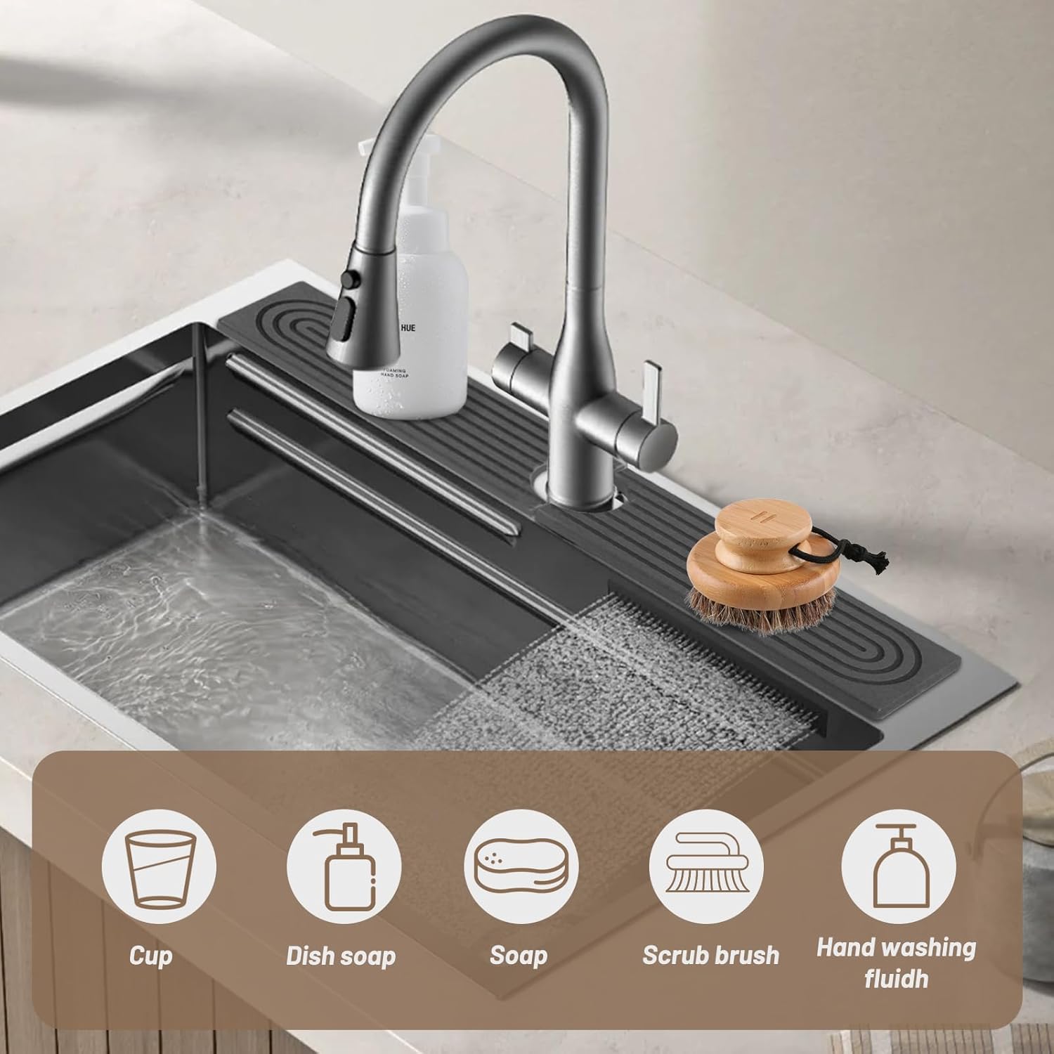 Faucet Mat for Kitchen Sink - Diatomite Fast Stone Drying Mat for Kitchen