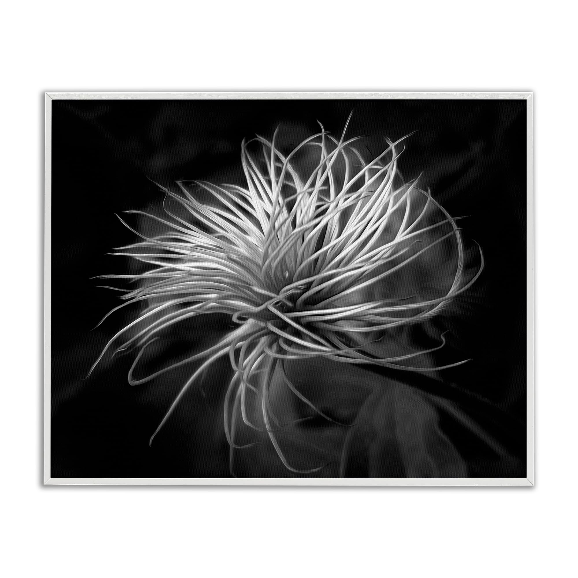 'Twisting Botanical Leaves Contrast'| Framed Giclee Art