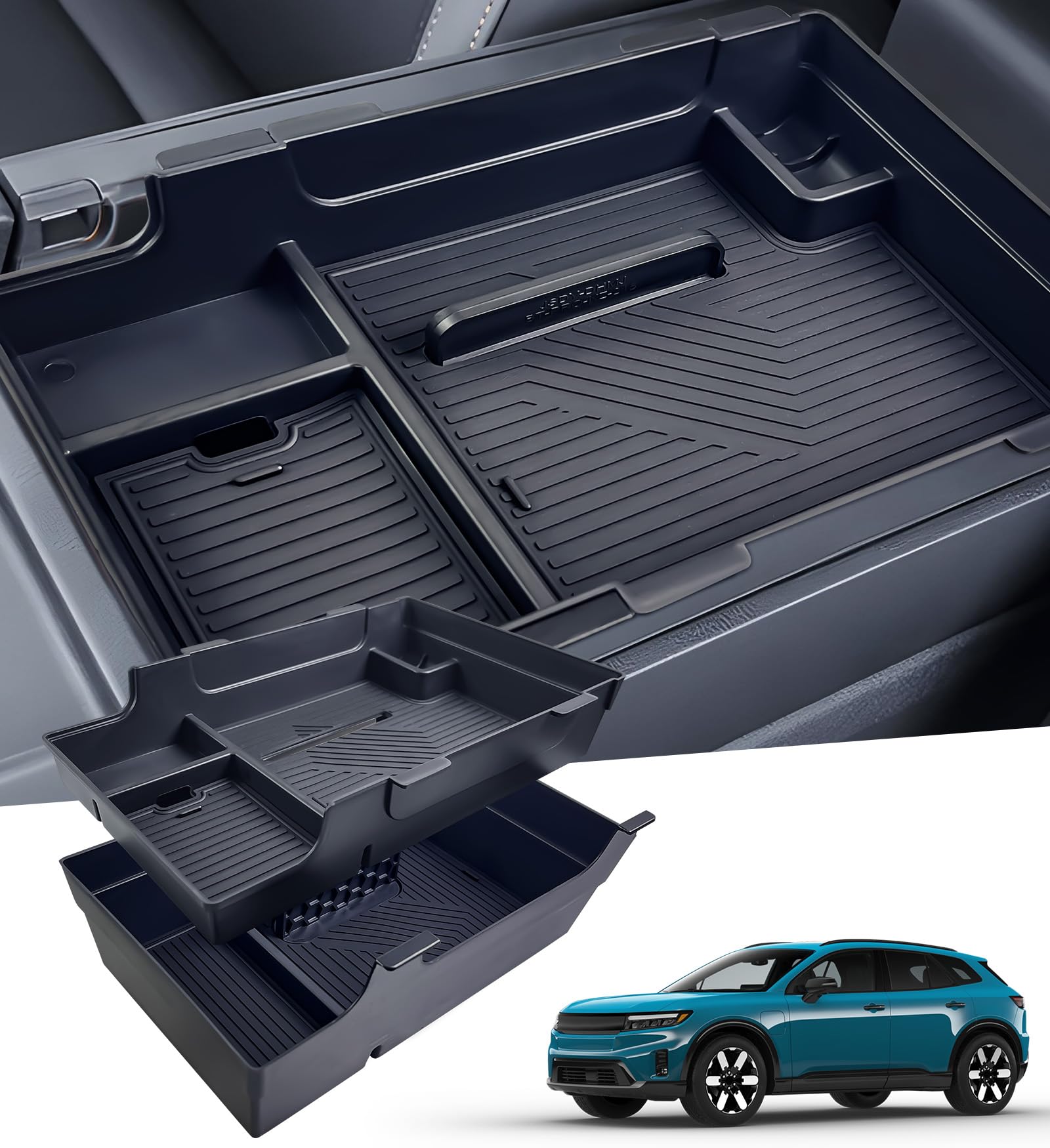 Bandeja organizadora de consola central de doble capa Katorn para Honda Prologue EV Acura ZDX 2025 2024, accesorios interiores, bandeja insertable para reposabrazos, caja de almacenamiento para Prologue EV ZDX 2024 2025, color negro