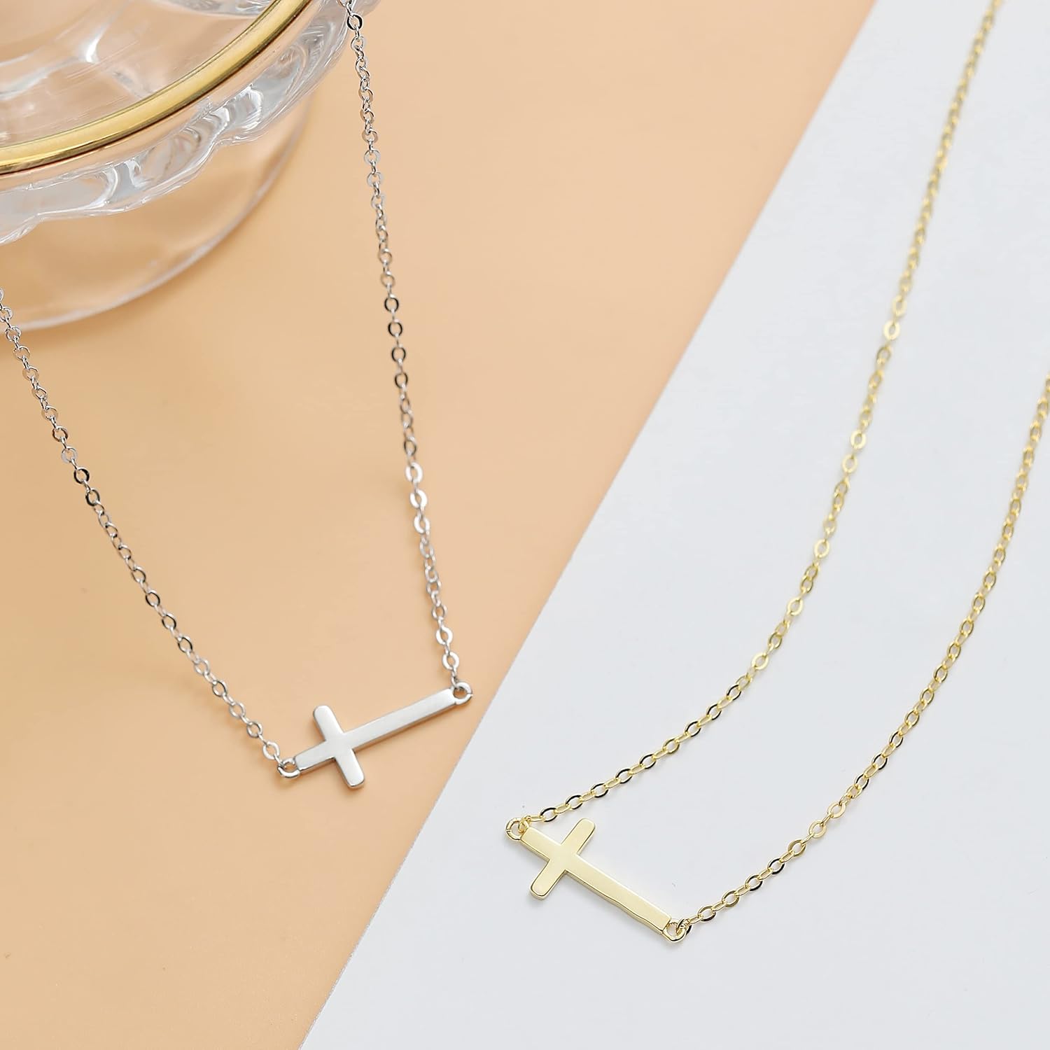 Collner Cross Necklace for Women 14K Gold Filled Cross Necklace Pendant Dainty Choker Necklace for Women Trendy Jewelry Gifts for Women - Image 6