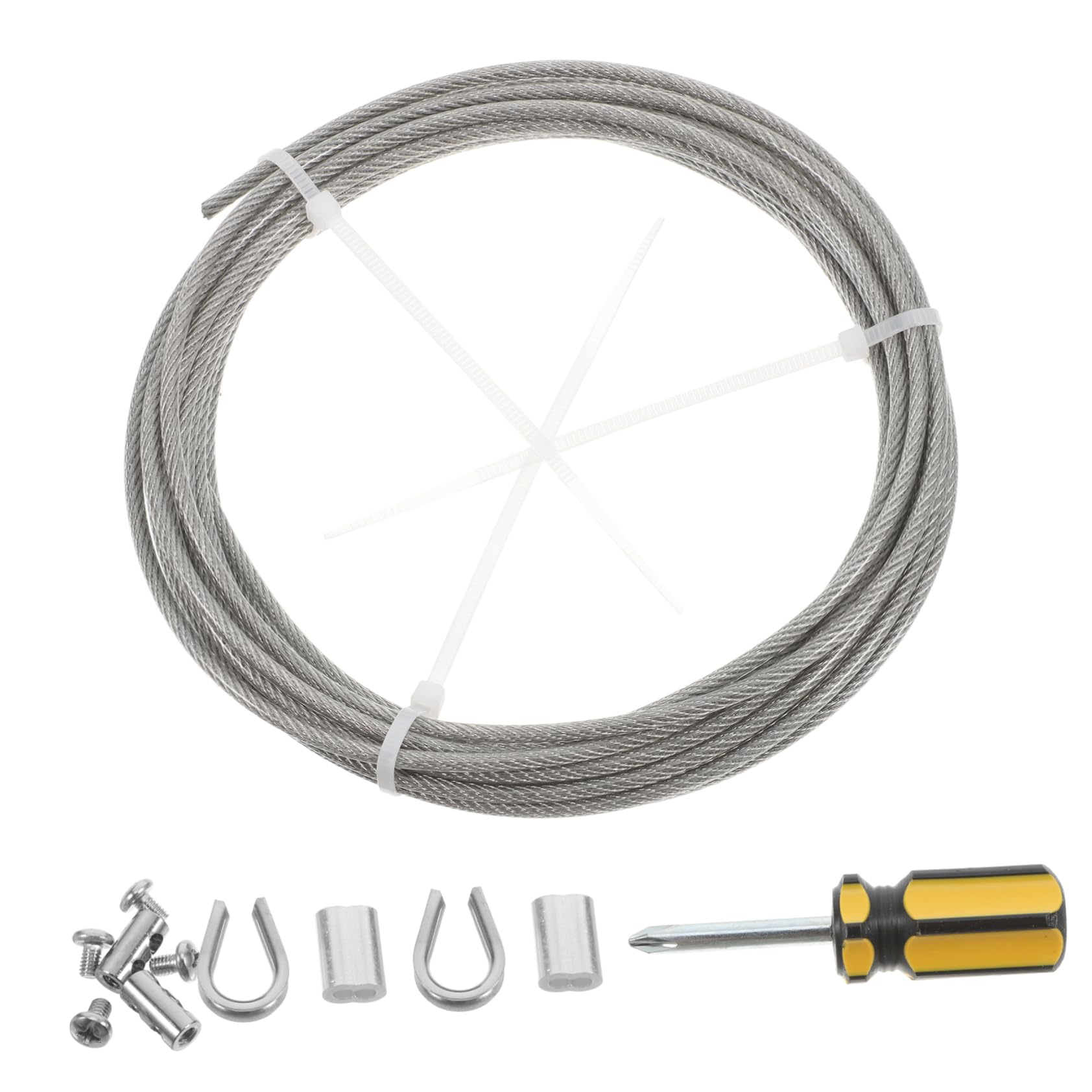 HOLIDYOYO 3mm Stainless Steel Wire Rope Kit for Clothesline Curtain Rope and Outdoor Garden Use