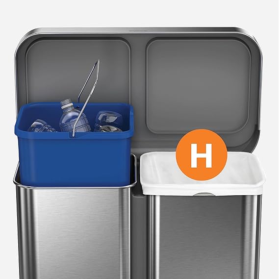 simplehuman Code H 60 Count, Genuine Custom Fit Liners, Drawstring Trash Bags in Dispenser Packs, 30-35 Liter / 8-9.2 Gallon, Blue