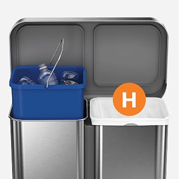 simplehuman Code H 60 Count, Genuine Custom Fit Liners, Drawstring Trash Bags in Dispenser Packs, 30-35 Liter / 8-9.2 Gallon, Blue