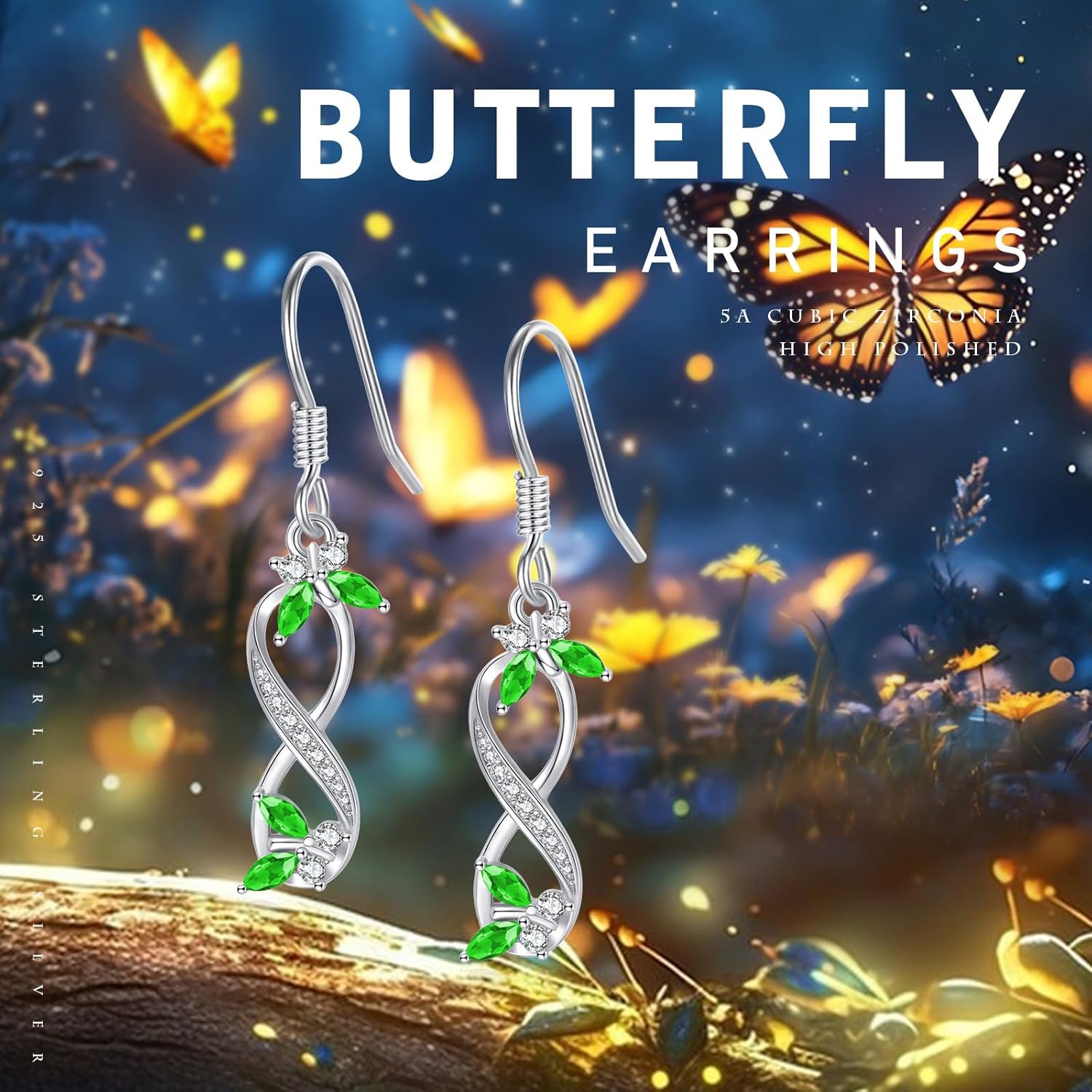 Butterfly Infinity Earrings for Women 925 Sterling Silver Elegant Butterfly Dangle Earrings, Infinity Jewelry Christmas Birthday Gifts for Women Wife Her - Image 6