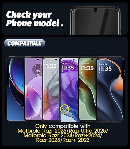 Miniatura 2 de Orzero Paquete de 3 protectores de pantalla compatibles con Motorola Razr 2023, Razr+  Razr Plus 2023 TPU (no vidrio), protector de pantalla de alta