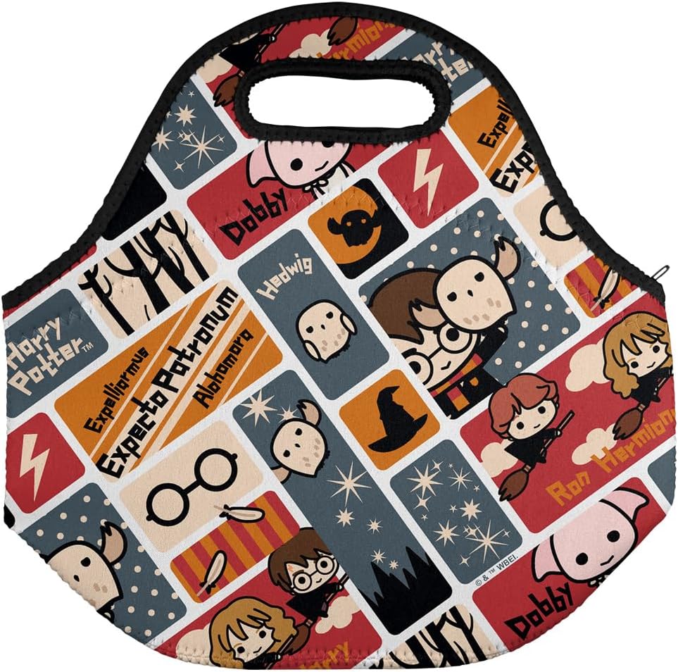 Popfunk Soft Neoprene Lunch Bag, Lightweight, Insulated, Reusable for School, Work, Office (OS, Yellowstone - Natural Pattern)