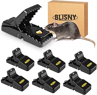 Blisny Mouse Trap Pack of 6 - Safe and Reusable Mouse Traps Indoor, Quick Killing and Sanitary Rat Traps, Easy to Clean and Durable Mouse Traps, Efficient Rat Trap for Indoors and Outdoors