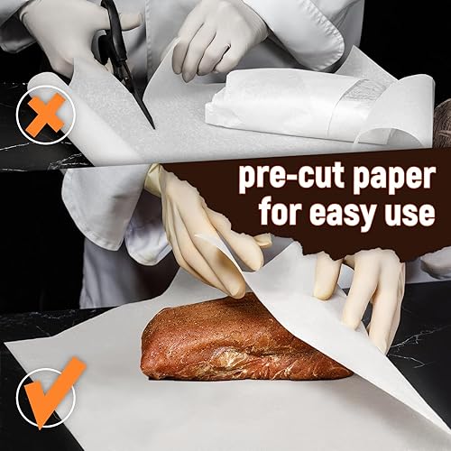 Miniatura 3 de 120 hojas de papel de carnicero blanco precortadas sin encerar de 12 x 12 pulgadas, papel de carnicero para ahumar carne, envolver carne,