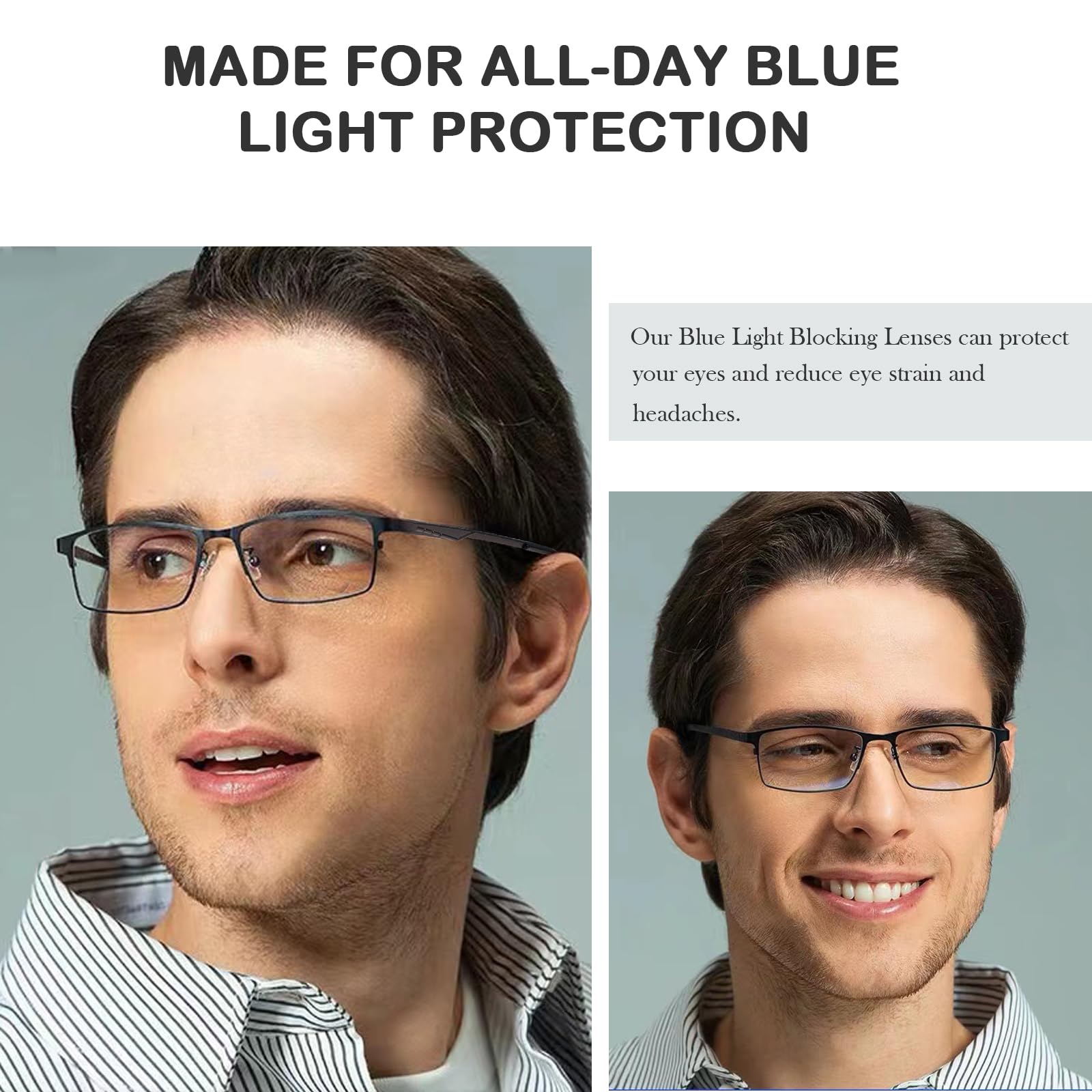 Gafas antiluz azul UV400 antifatiga ocular para juegos de ordenador, gafas de metal para hombre y mujer