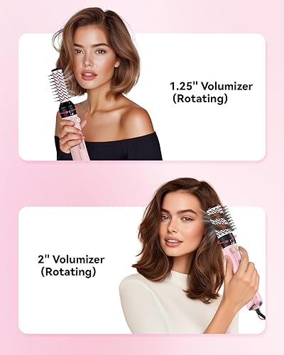 Miniatura 3 de Juego de cepillos giratorios 4 en 1  Barril voluminizador ovalado, cepillos giratorios de 1.5 y 2 pulgadas y difusor  Cepillo de aire caliente todo