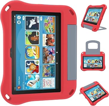 Compatible 2020/2022 Tablet 8 Case Kids Compatible 2020/2022 Model, Ubearkk Anti Slip Shockproof Protective Cover Not for iPad/Samsung/Onn Tab, Red