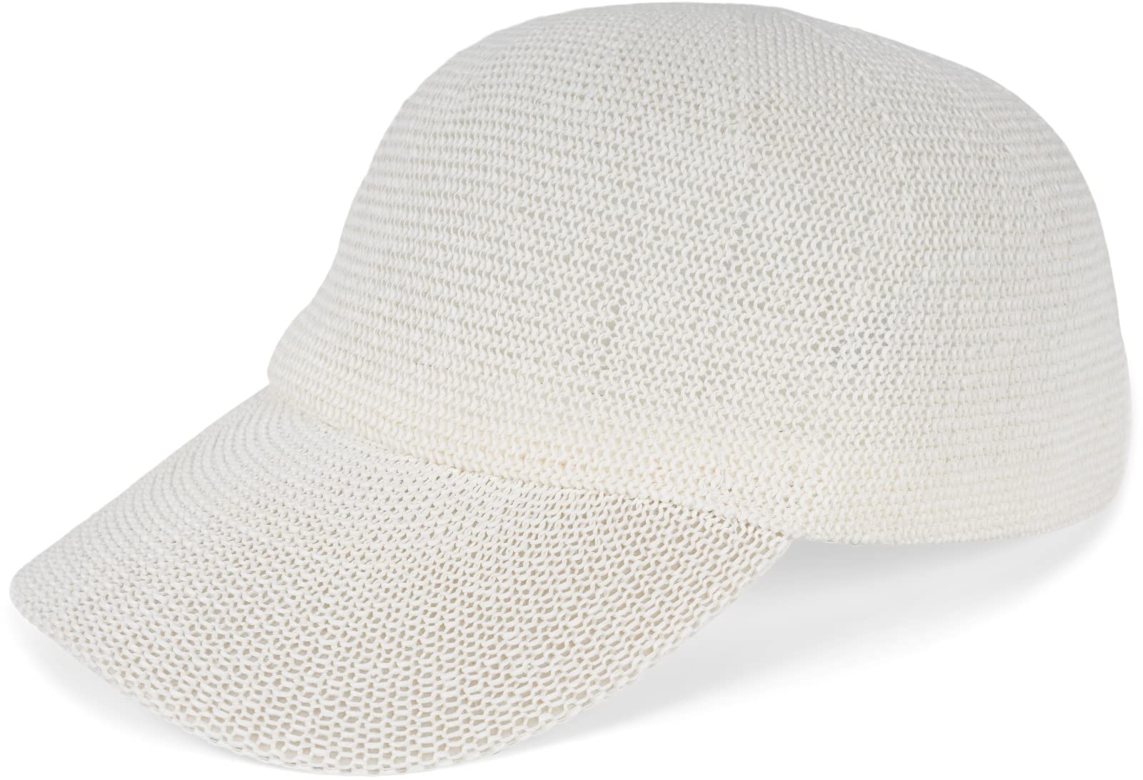 Stylebreaker Women's White Unisex Paper Straw Baseball Cap Unicoloured, Airy Summer Basecap, Metal Buckle Adjustable 04023090, Colour: