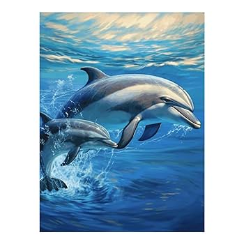 Amazon.com: Diamond Painting Kits for Adults Dolphins in The