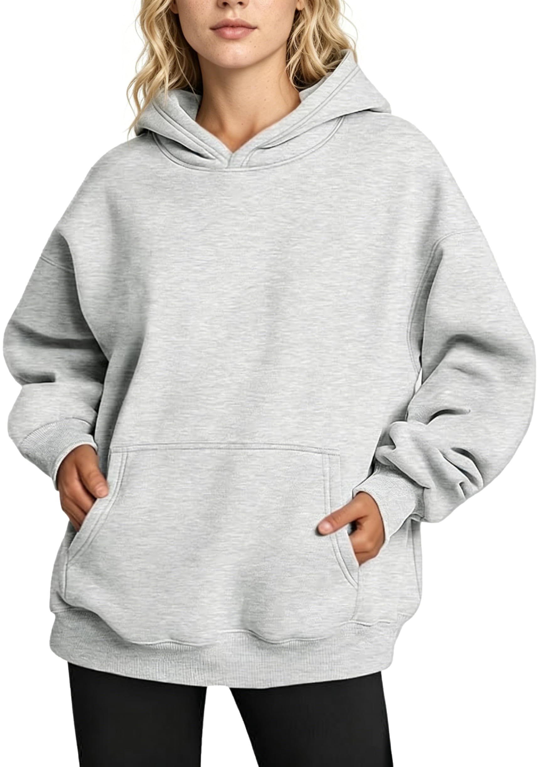 Womens Oversized Hoodies 2026 Trendy Fleece Plain Sweatshirts