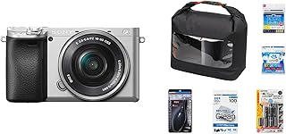 SONY(ソニー) APS-C ミラーレス一眼カメラ α6400 パワーズームレンズキット(同梱レンズ:SELP1650) シルバー ILCE-6400L S+ハクバ メンテナンス用品 カメラ初心者キット