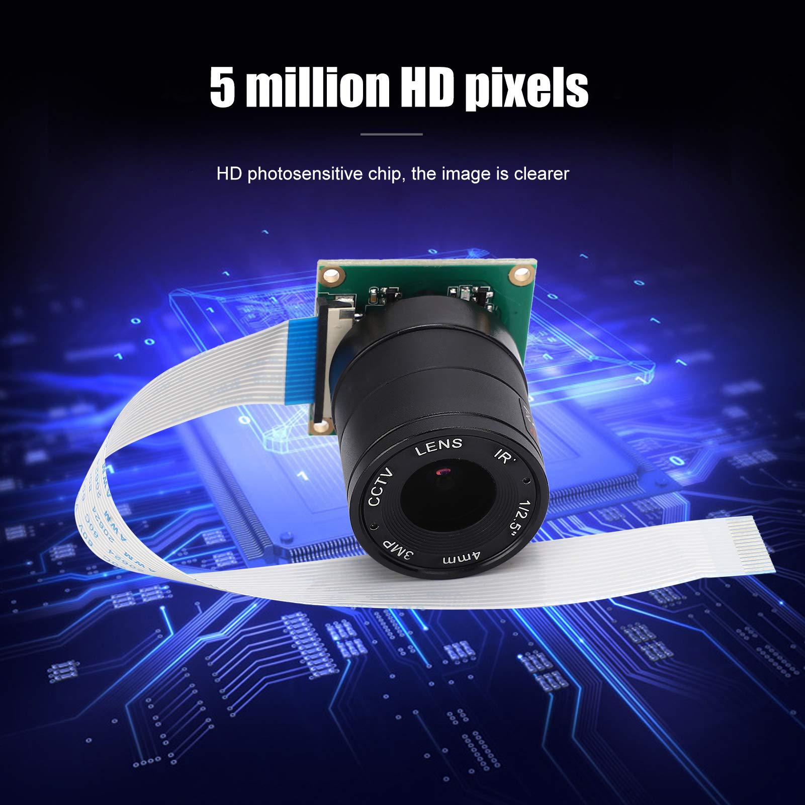 pour Module de Caméra, Objectif de Mise au Point Manuelle du Capteur HDMI 1080P OV5647 5MP, Module de Caméra pour 4 3B