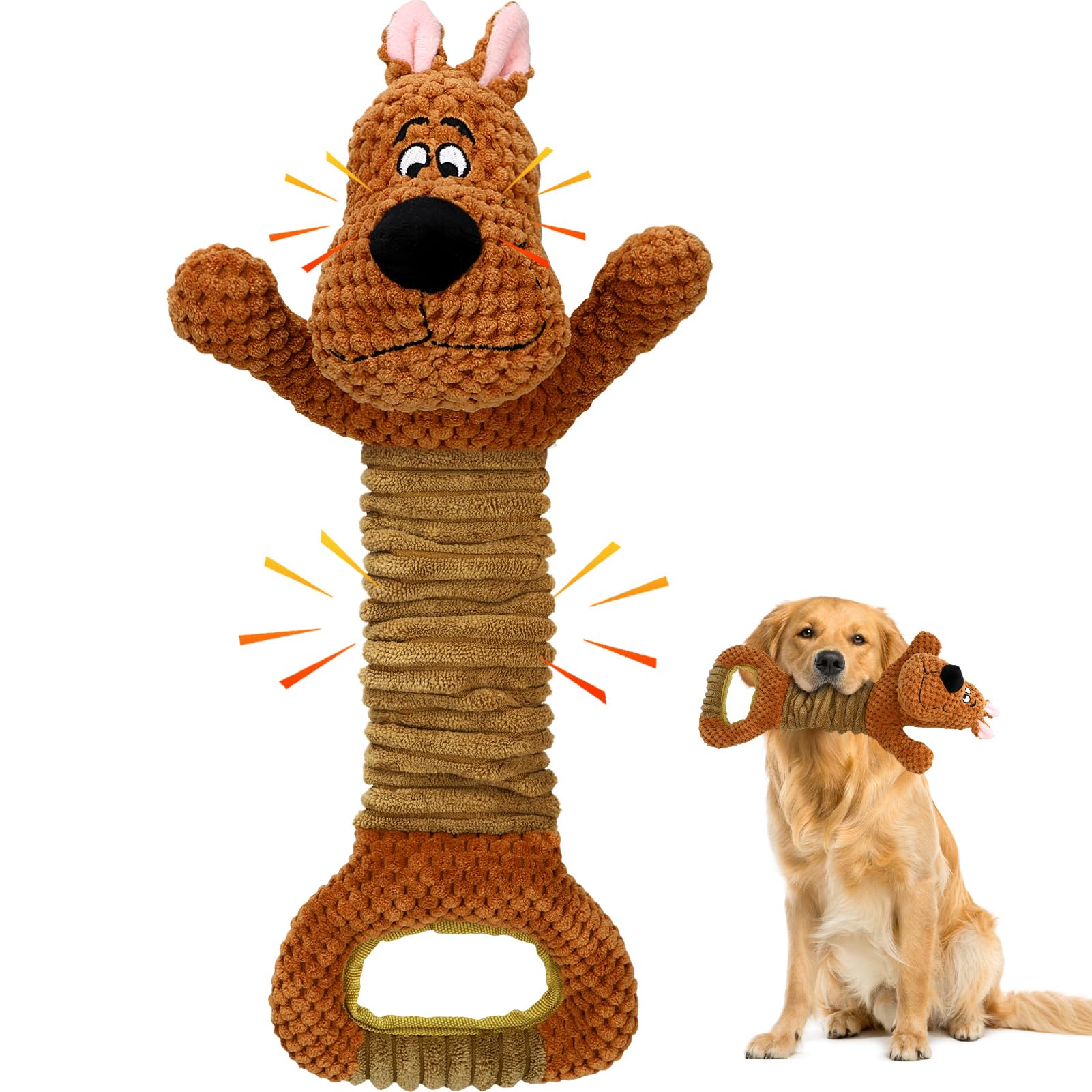 Homounter Dog Toys Interactive Tug of War Puppy Toys with Crinkle Paperand Squeaker, Plush Large Dog Chew Toy Pull Pet Toy...